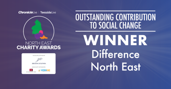 Outstanding contribution to Social Change Winner, banner