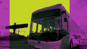 A bus in front of the angel of the north. Discover five big ideas from Sustrans and Transport for All to make transport more inclusive for disabled people. See how Difference North East is shaping transport planning in the Tees Valley and beyond.