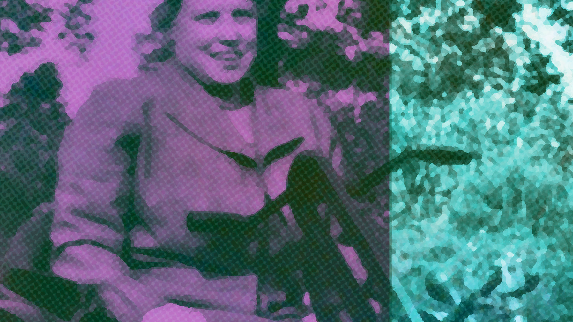 Mary Greaves, Local Disability Hero. A stylised photograph of Mary in a an old-fashioned wheelchair-bike